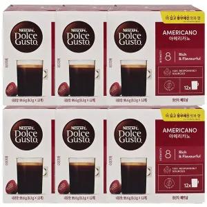 네스카페 돌체구스토 캡슐 커피 아메리카노 12입 6박스