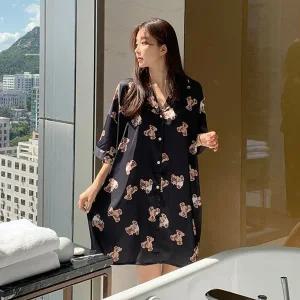 [미나그램] 쏘프트 테디곰돌이 실크파자마