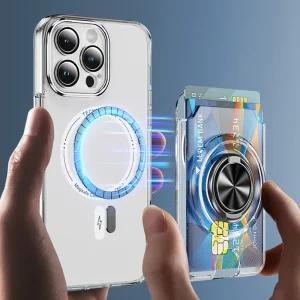 JP 투명 맥세이프 카드지갑 2장수납 아이폰 교통카드 스마트링 핸드폰 거치대 MW-03