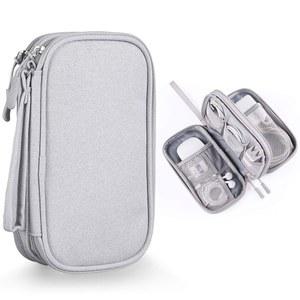 [미국배송] 베베가스 전자 액세서리 정리 파우치 가방 전원 어댑터/충전기/케이블/마우스용 여행용(라이트 그레이) 디자인