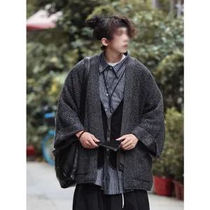 일본 전통 겨울 잠옷 한텐 파자마 남성 하오리 기모노