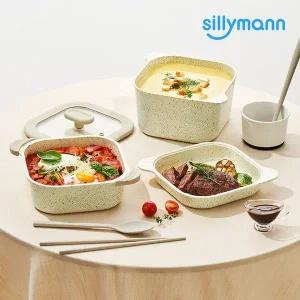 [실리만] 이지웨이 메탈 냄비 3종(높은냄비+소태팬+그릴팬)+찜받침+유리뚜껑+실리콘손잡이 2종..