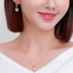 14K GOLD 골드핀 귀걸이 목걸이 주얼리 세트_링부엉이 45cm