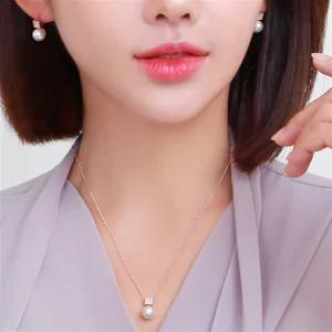 14K GOLD 골드핀 귀걸이 목걸이 주얼리 세트_클라라 45cm