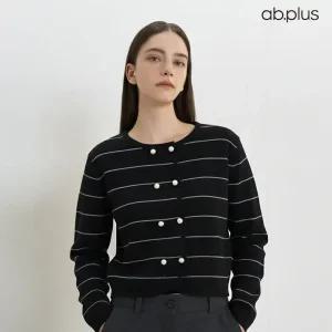 [ab.plus] 더블버튼 스트라이프 니트 가디건 (LSZ4MY34A)