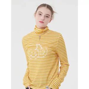 [키르시](대구신세계)빅 두들 체리 하이넥 스트라이프 티셔츠 [머스타드]