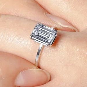 [샤밍주얼리]1캐럿 에메랄드 다이아 반지 랩 IGI 4프롱 엣지 프로포즈 결혼 기념일 선물 여자 친구