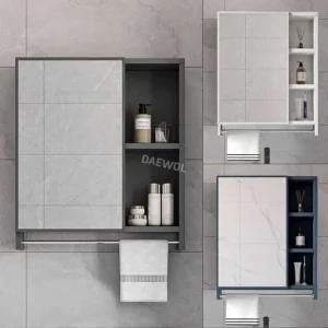 화장실 수건장 거울장 벽걸이 2층 욕실장 수건보관함 거울