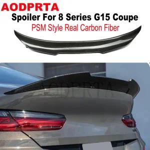 BMW 호환 8 시리즈 G15 쿠페 840i 850i  F92 M8 M850i 리어 트렁크 립 스포일러 덕테일 리얼 카본 파이버 P