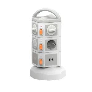 KC인증 타워형 멀티탭 4000W 고용량 10구 USB 고전압 과부하 차단 캠핑용 안전 콘센트