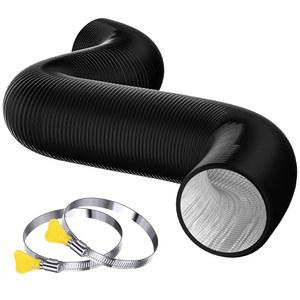 스틸소프트 4인치 플렉시블 덕트 호스 8피트(키 클램프 2개 포함), 건조기 통풍구용 고강도 4층 보호, HVAC 난방 냉각 환기 팬 키트