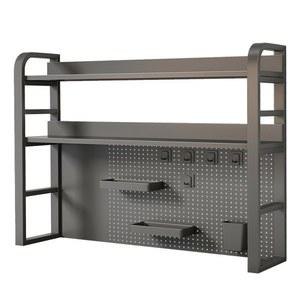 책상상부장 타공판 선반 학생 랙 책장 55cm 락 칠판 3단 데스크 블랙 걸이