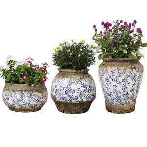 독일 토분 블루베리 대형 청화백자 장식 1 수입 빈티지 화분 스몰 도자기 블루베리화분