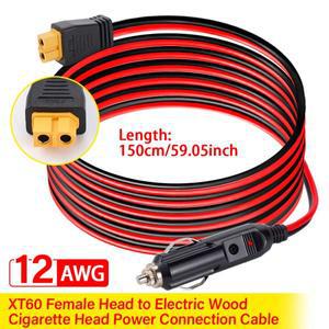 1.5m 12AWG XT60 - 차량 시거잭 플매트 카펫 러그 어댑터 케이블 30A 퓨즈 (ALLPOWERS R600 EcoFlow Delta