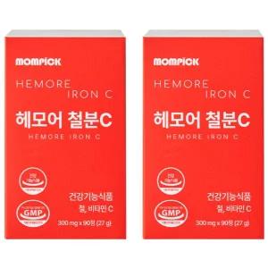 맘픽 여성 철분제 임산부 남성 철분 어지러움 어지럼증에 좋은 영양제 mompick 2박스 90정 간식 선물 방과