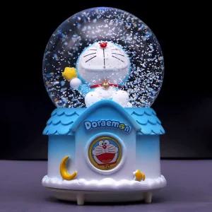 도라에몽 오르골 스노우볼 수정 구슬 회전 무드등 생일 선물 장식 인테리어 워터볼