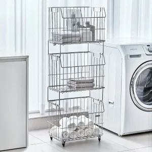 304 올스텐 이동식 세탁 빨래바구니 3단