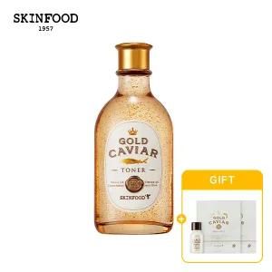 [스킨푸드] 골드 캐비어 이엑스 토너 + (증정) 마스크팩 2개 + 블랙슈가클렌징오일14ml