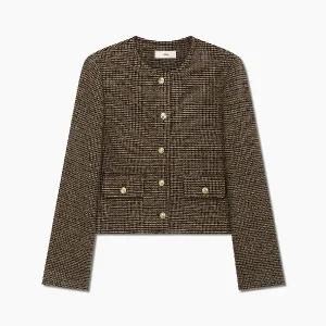 [리스트](대전신세계)울 체크 라운드넥 자켓