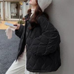 오버핏 깔깔이 경량 점퍼 겨울 누빔 솜 퀼팅점퍼 아우터 빅사이즈