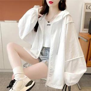 여성 캐주얼 여름 루즈핏 윈드자켓 바람막이 화이트 봄