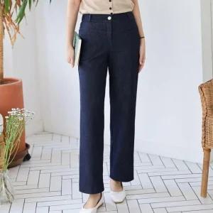 기본핏 세미캐주얼 여성용 진 허리밴딩 여성청바지 스판청바지 데님 정장데님