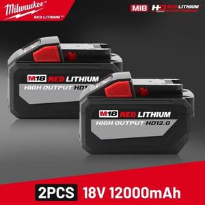 밀워키 배터리 12AH 3AH 8AH 6AH 고에너지 장거리 레드 리튬 18V M18HB12 M12-18FC 고속 충전기 48-11-1850