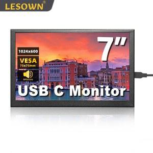 LESOWN 컴팩트 7인치 USB C 터치스크린 소형 HD 모니터 IPS 컴퓨터 미니 화면 번째 1024x600 디스플레이 PC 해상도 휴대용