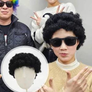 네컷 폭탄 뽀글머리 가발 블랙 웃긴 노래방 뽀글이