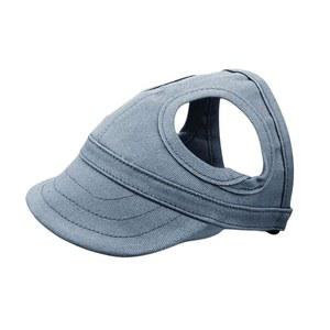 반려견 야구 모자, 귀 구멍이 있는 1PC 반려동물 여름 해변 피크 소형 중형견용 조절 가능한 캣바이저 선보넷 모자(솔리드 다크 블루, X-대형)