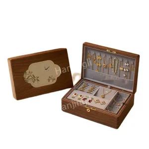 원목 보석함 주얼리 케이스 보관 상자 보관함 반지 잠금 금 보석 나무 액세서리 귀걸이