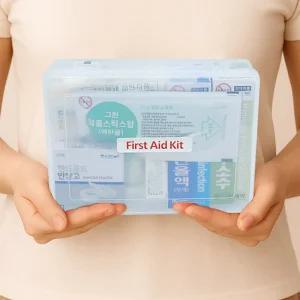 포켓 응급키트 9종 휴대용 투명 케이스 미니 구급함 세트 비상 상비용품