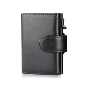 남성용 가죽 RFID 차단 머니백 패션 아이템 카드홀더 지갑 슬림 3단 동전포켓 얇은