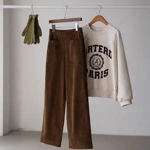 (안나앤플러스) 테프 코듀로이 포켓 팬츠[팬츠DZZ43] 빅사이즈
