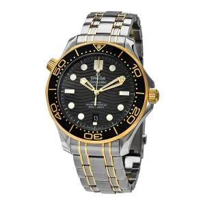 오메가 다이버 300M 오토매틱 크로노미터 블랙 다이얼 남성용 시계 797469