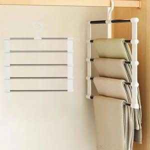 접이식 바지 정리 옷걸이 슬라이딩 5단 바지 다기능 옷방 보관