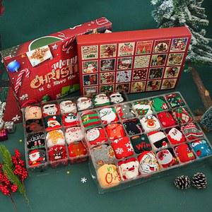 성인 남녀용 양말 24일 어드벤트 캘린더 카운트다운 크리스마스 서프라이즈 재미있는 양말 12켤레 크루