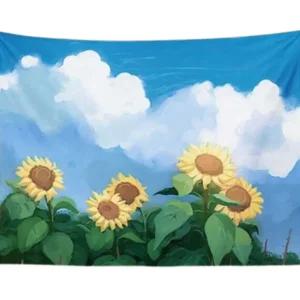 해바라기 인테리어 다용도 가정 가림막 업소 포인트 꽃 용품 패턴 가리개 매장 소품 멀티 사무실 플라워 기