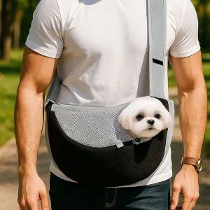 [골드스마일]귀여운 반려견 반려묘 배색 숄더 크로스백 외출가방