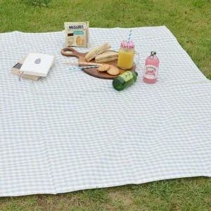 양면방수돗자리_그린체크 140x140(3-4인용) 캠핑매트 여행용매트 휴대용매트 차박돗자리 소풍매트
