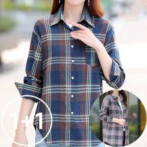 [로즈엘리][2종] 날씬핏 러블리 체크셔츠 2장세트 4컬러