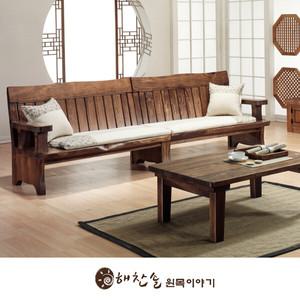 해찬솔원목이야기 소나무 통원목 4인용소파(투투) / 해찬솔가구