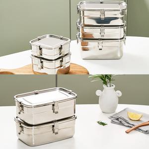 에스락 밀폐 직사각 김치통 3P 세트 / 1L 1.3L 1.7L / 사각 뚜껑 대용량 스텐 스테인레스 김장통 용기