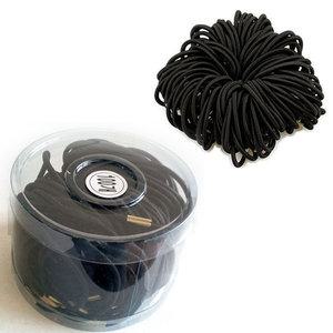 기본검정머리끈100개 고무줄 미세망 머리망 핀