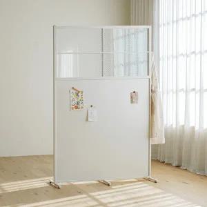 [클릭시 추가쿠폰] [레트로하우스] 틴우드 유리 철제파티션 1200 (스탠드)