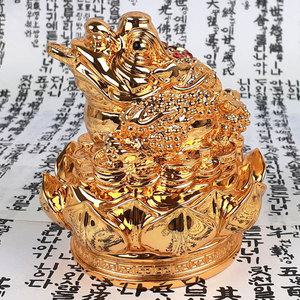 (중형)연꽃위 삼족두꺼비/세발두꺼비/풍수인테리어/장식개업/풍수소품/금두꺼비/복두꺼비/인테리어소품/장