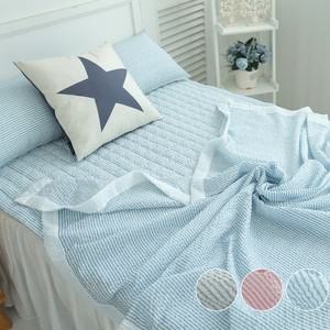 심플 시어서커 여름 홑이불+침대패드+베개커버 침구 세트 슈퍼싱글 SS