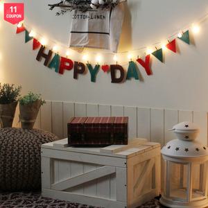 [공간다락방] 연말연시 크리스마스 가랜드_해피데이(3색)/트리장식/소품/전구