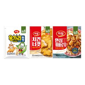 하림 안심꿔바로우 450g+용가리치킨 300g+치킨너겟 300g