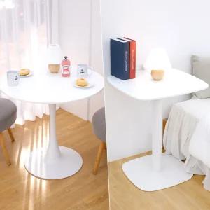 원형 티테이블 식탁 카페 테라스 사이드 거실테이블 라운드 화이트 인테리어 사각 심플